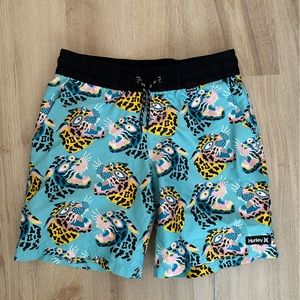 Hurley Boys Swim Trunks Shorts Sz.M w Leopard Design
